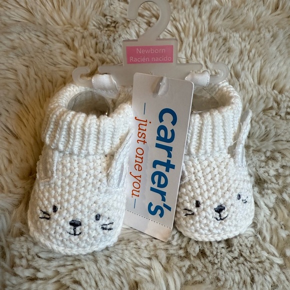 Carter's White Knit Baby Booties - Picture 3 of 5